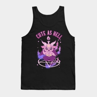 Cute As Hell Anime Kawaii Baphomet Pastel Goth Pun Tank Top